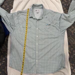 Onward Reserve Shirt Mens XL Green Check Performance Stretch Vented Lightweight